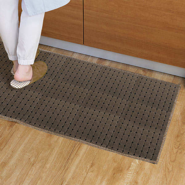 キッチンマット 1cm単位 オーダー 60×221〜240cm ドットスクア オーバーロック加工 （ 日本製 キッチン マット サイズオーダー 60cm ）の画像