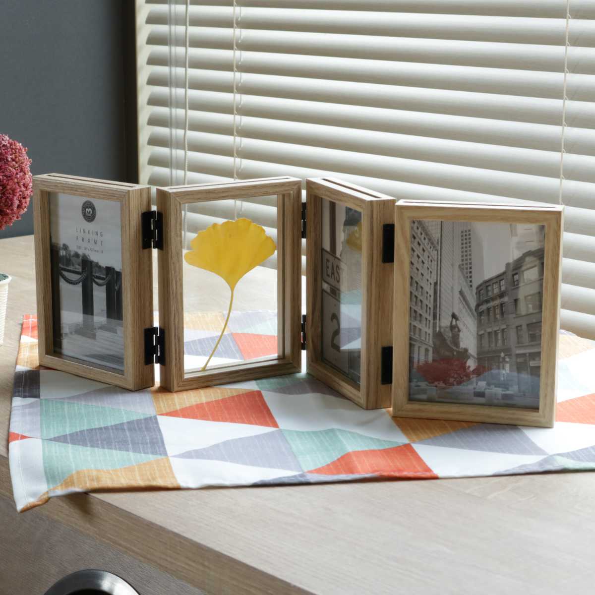 magnet フォトフレーム 4連 L判 おしゃれ 写真立て リンギング 卓上