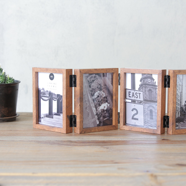 magnet フォトフレーム 4連 L判 おしゃれ 写真立て リンギング 卓上