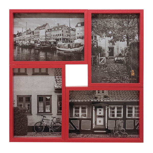 高級4面ミラーのフォトフレーム 額縁 四角形 赤いコーラル 高級4面