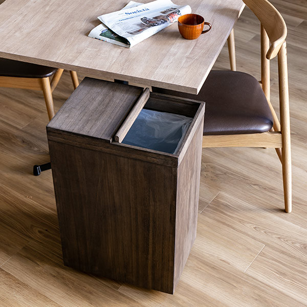 ゴミ箱 45L 木製 スライドダストボックス 天然木 ふた付き （ ごみ箱