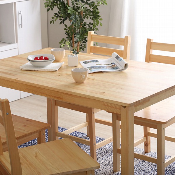 ダイニングセット 5点セット テーブル チェア 4脚 木製 天然木