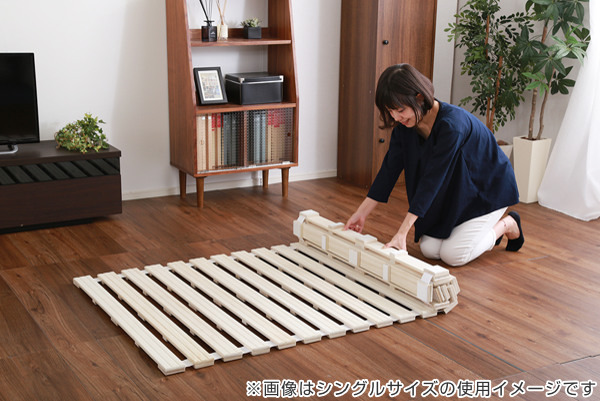 ホームテイスト（HOME taste） すのこベッド ダブル ロール式 桐 桐