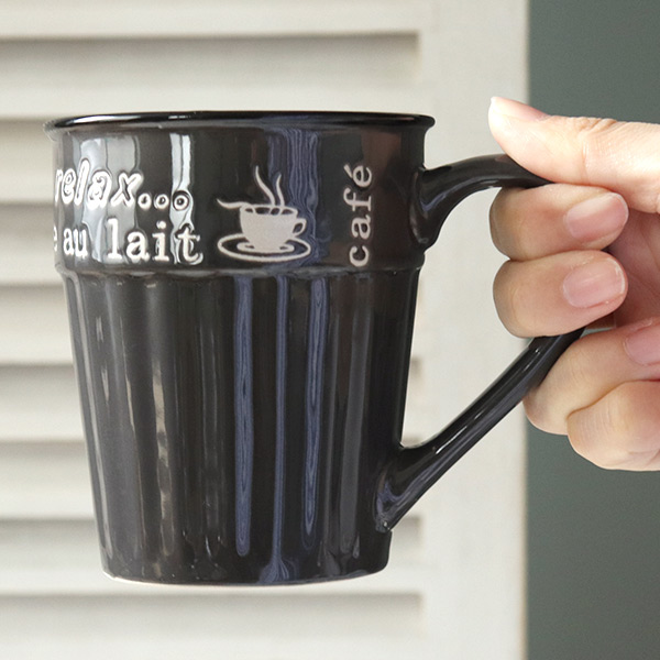 マグカップ 380ml enjoy cafe 食器 洋食器 コップ 陶器 （ 電子レンジ