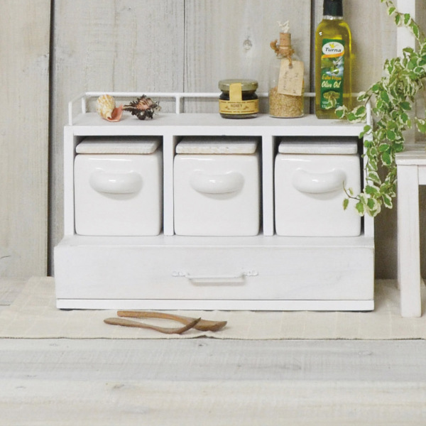 調味料ラック 3スパイスラック 引き出し付き （ スパイスラック 木製