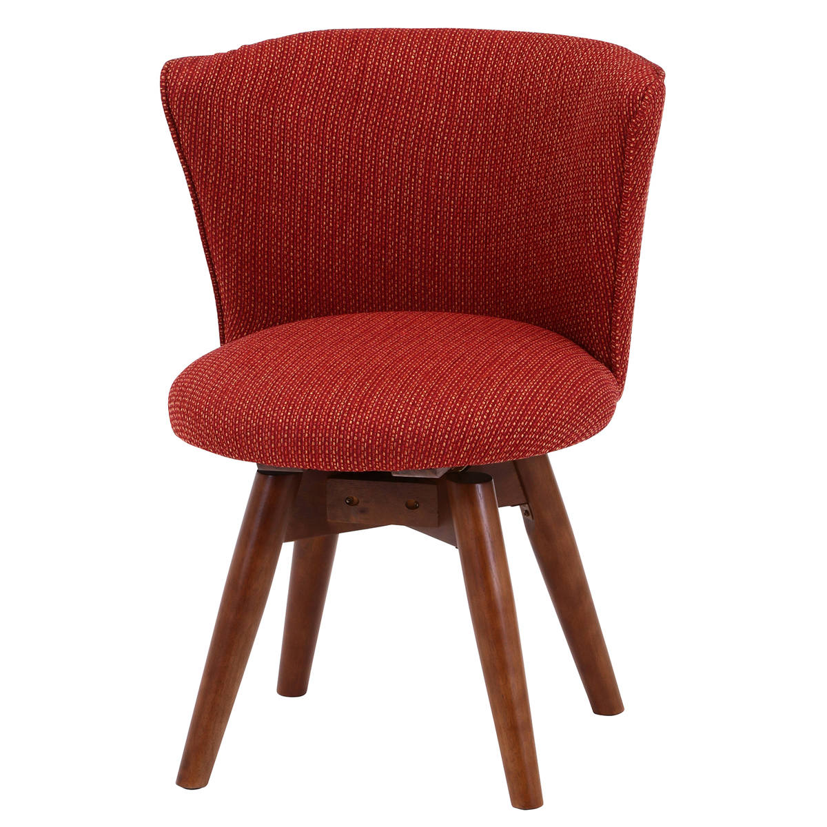 赤いダイニングチェア 不二貿易（Fuji Boeki） ダイニングチェア 座面高40cm 回転 クラム