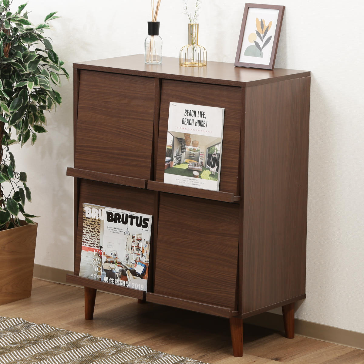 不二貿易（Fuji Boeki） ディスプレイラック 幅79cm 4マス フラップ扉