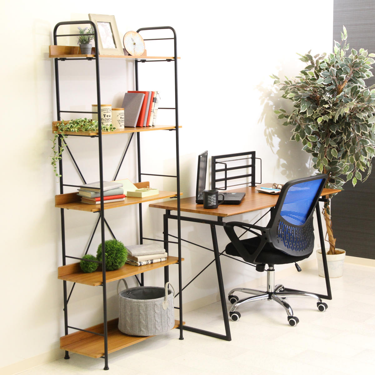 不二貿易（Fuji Boeki） オープンシェルフ 幅71cm 5段 ブルックリン調