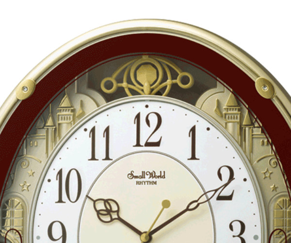 RHYTHM 振り子時計 スモールワールドプラウド 18曲収録 電波時計