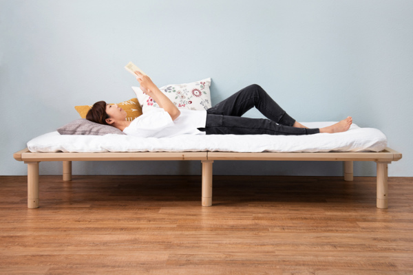 HAGiHARA（萩原） すのこベッド シングル 210cm 天然木 高さ調整