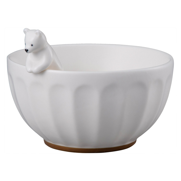 飯碗 茶碗 WHITEZOO フィギュア付き 皿 食器 磁器 （ お茶碗 立体 白