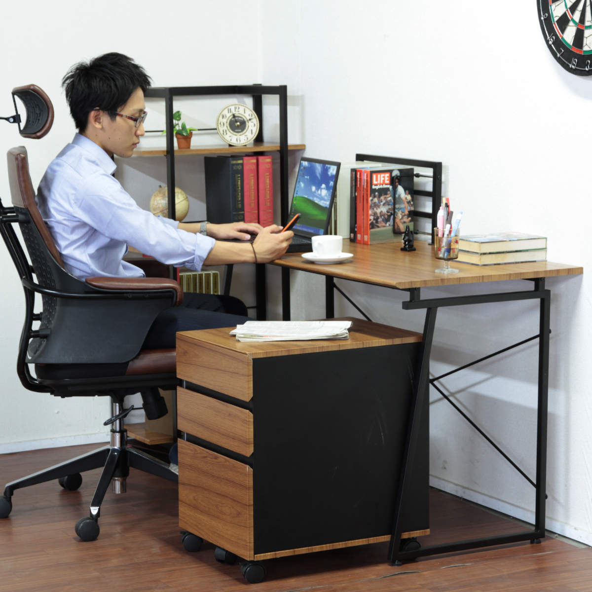 不二貿易（Fuji Boeki） ワークデスク 幅120cm パソコンデスク ブック