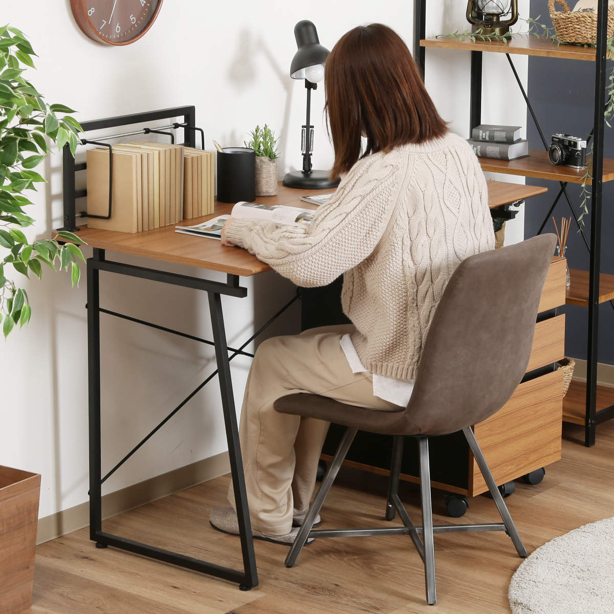 不二貿易（Fuji Boeki） ワークデスク 幅120cm パソコンデスク ブック