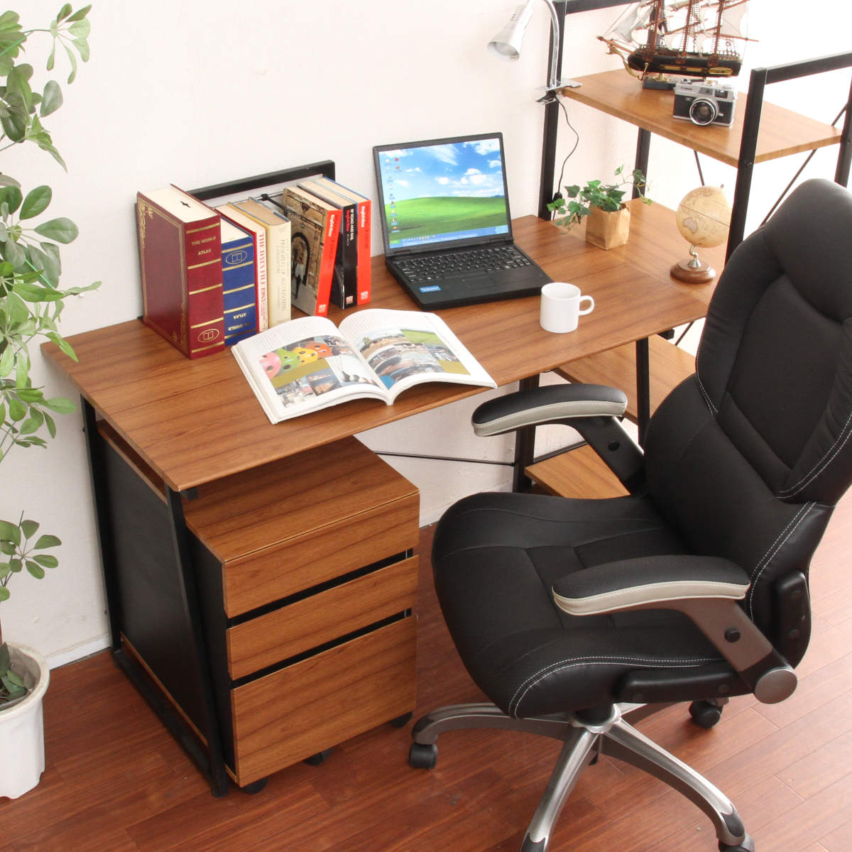 不二貿易（Fuji Boeki） ワークデスク 幅120cm パソコンデスク ブック