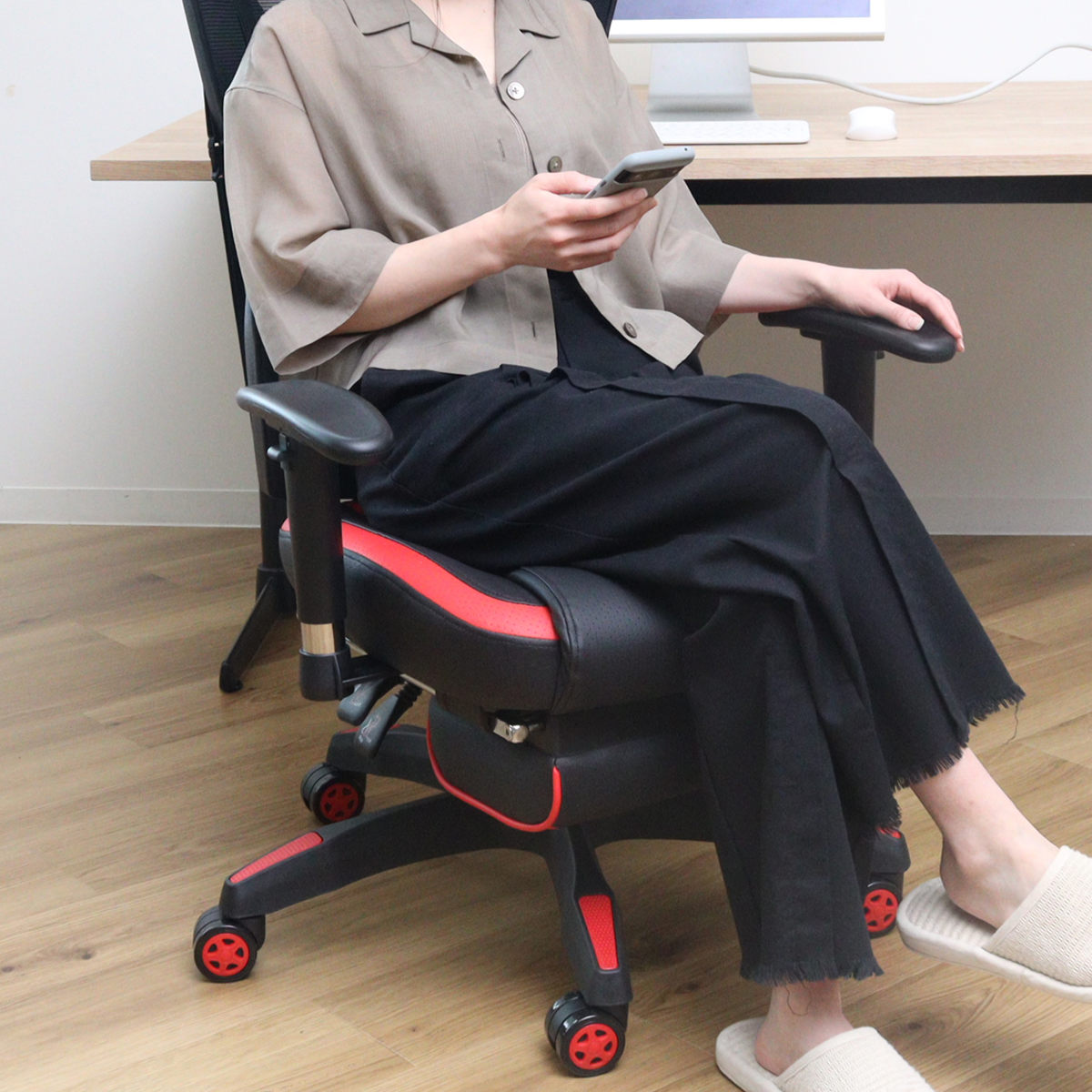 不二貿易（Fuji Boeki） ゲーミングチェア 座面高42〜49cm