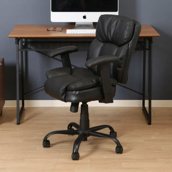 不二貿易（Fuji Boeki） デスクチェア 座面高44〜52cm レザー調