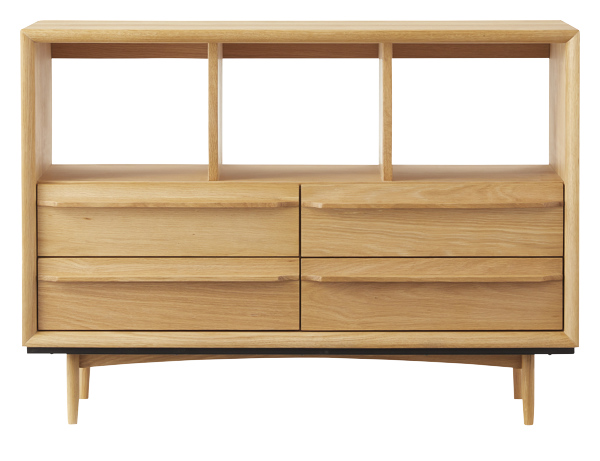 東谷 チェスト 2段 オープン棚 北欧風 天然木 TIMO 幅100cm （ 収納