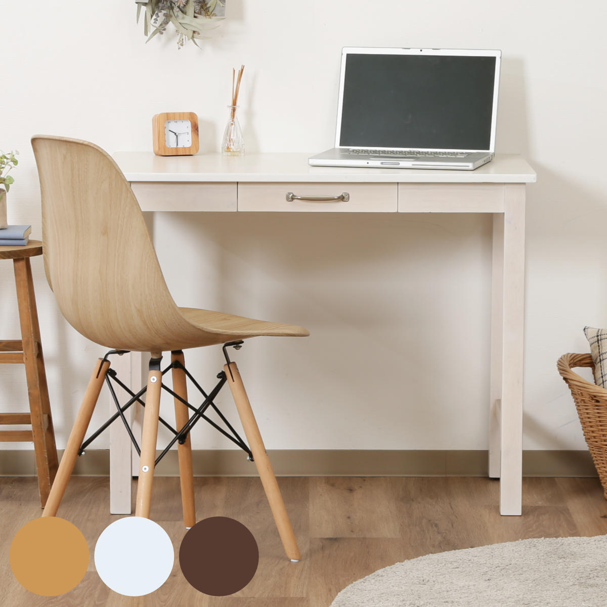 不二貿易（Fuji Boeki） ワークデスク 幅90cm 引き出し付 パソコン