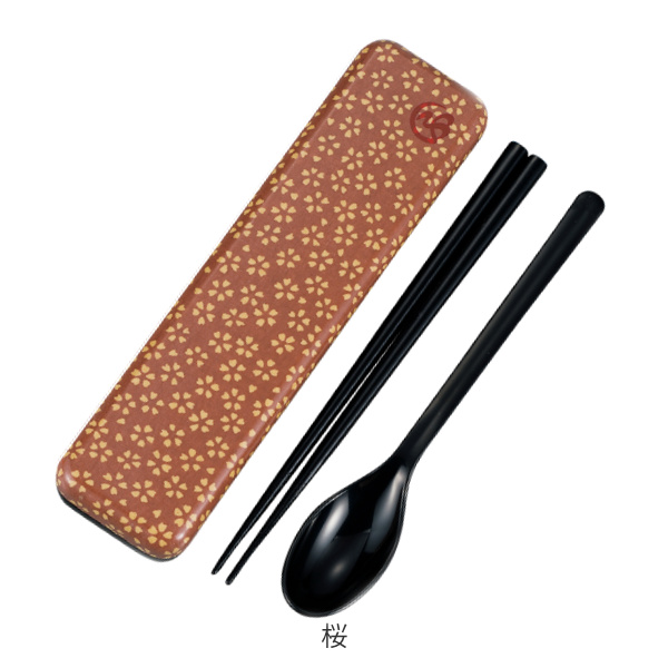 HAKOYA コンビセット 18cm 箸 スプーン 布貼 和布 （ お箸 箸箱 18