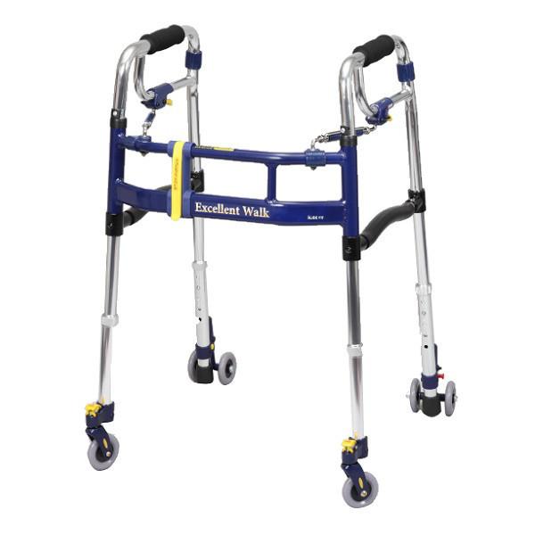 歩行器 レギュラータイプ 3インチ前後輪 折りたたみ 幅調整 高さ調整