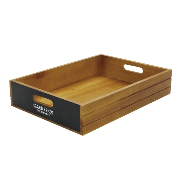 現代百貨 収納ボックス 幅28×奥行38×高さ8cm ボックス L フラット 木製