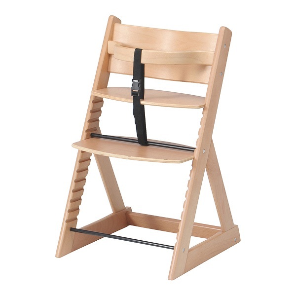 ベビーチェア 幅45cm 木製 高さ調整 キッズ 天然木 足置き ペールホワイト チェア 椅子
