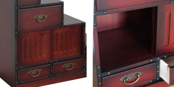 民芸調　システムチェスト　飾り棚　引き戸 民芸調 システムチェスト 飾り棚 引き戸