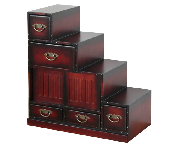 箪笥/たんす/飾り棚（送料込み） 桐タンス 4段 キャスター付き 着物収納 衣装ケース 衣類収納 チェスト