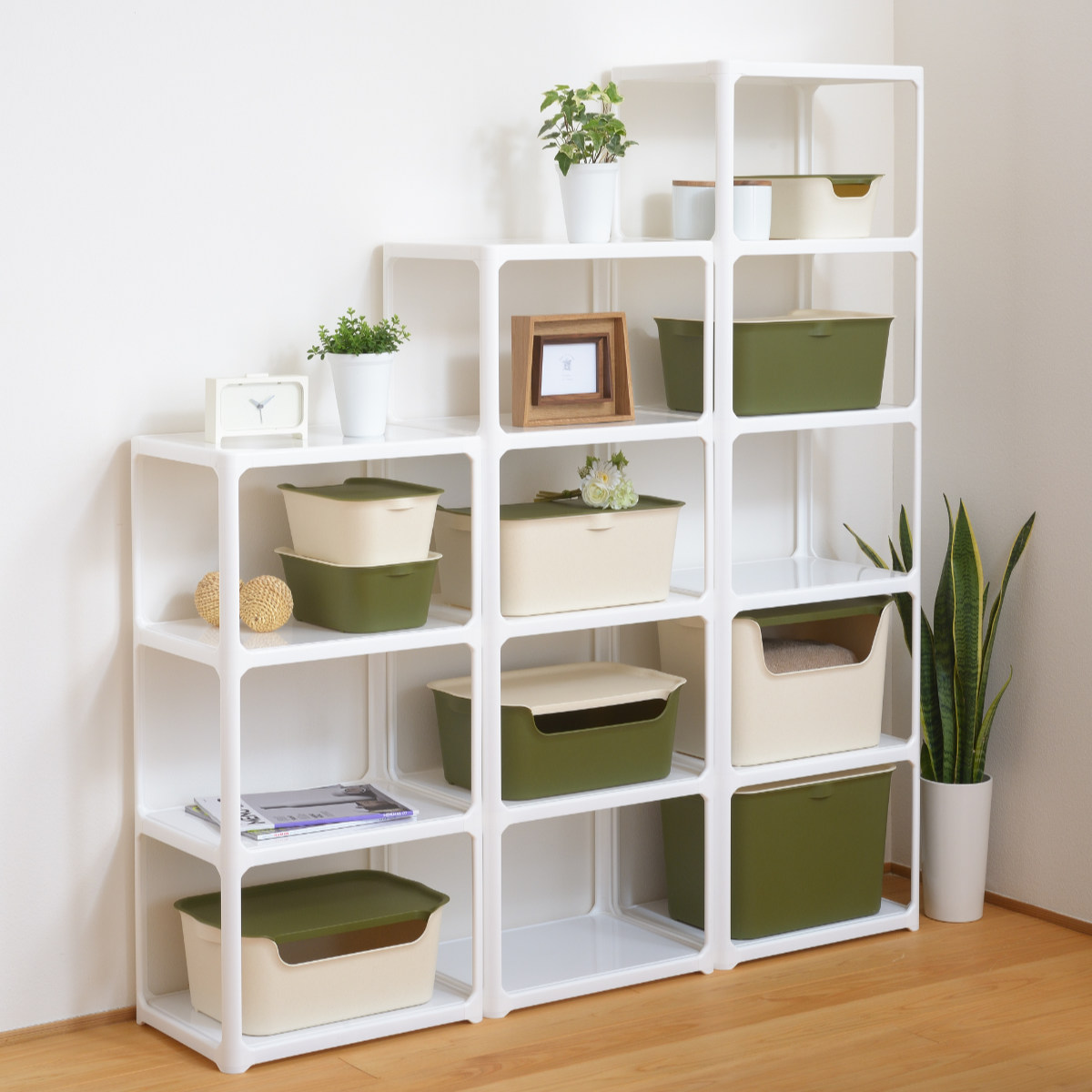 ラック 3段 収納棚 収納 カラーボックス 組立品 カタス 日本製