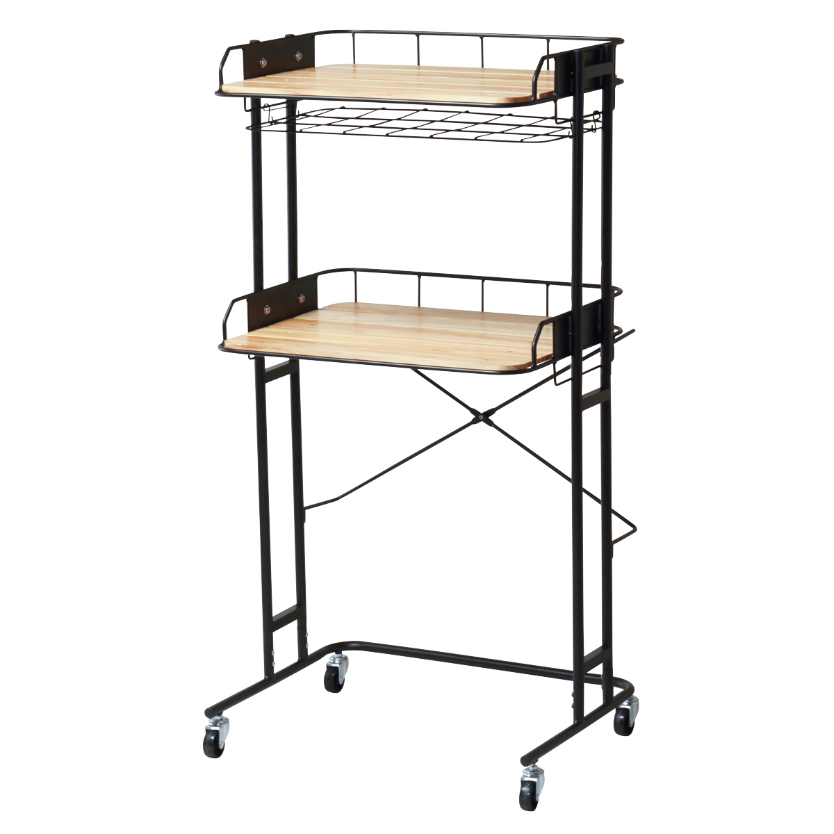 弘益 キッチンラック レンジ台 スチールフレーム 幅62cm （ 高さ調節