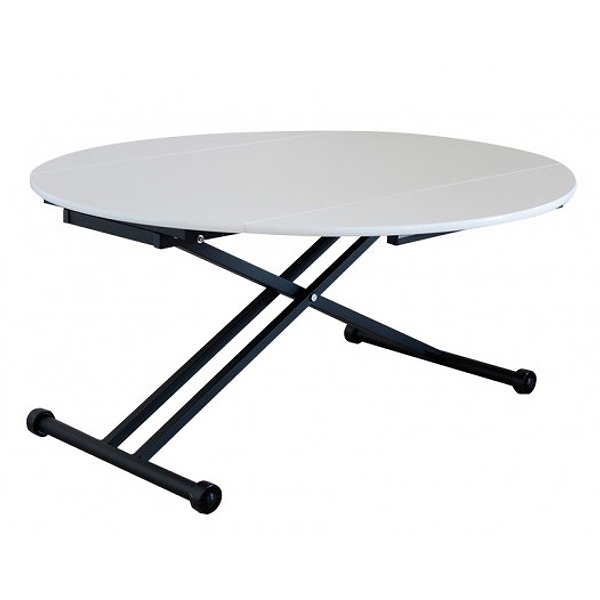 テーブル 高さ調整 幅120cm センターテーブル 昇降式 デスク 天板 伸長 拡張 円型 長方形 （ 折りたたみ 机 リフティングテーブル 120 リフトテーブル ）｜colorfulbox｜04