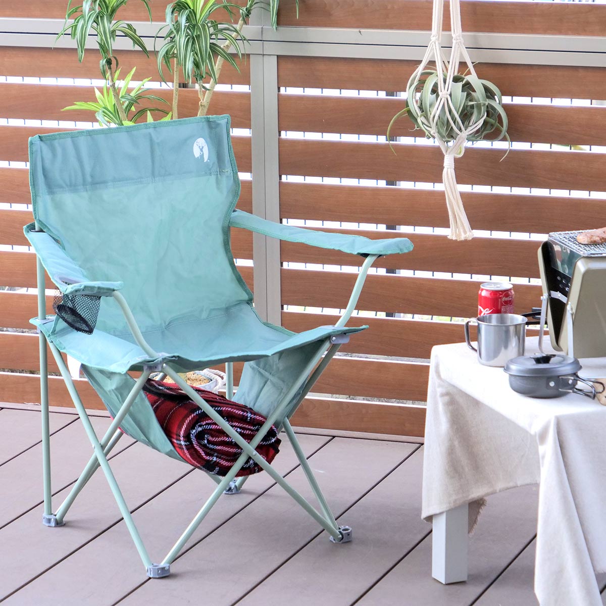 CAPTAIN STAG（キャプテンスタッグ） アウトドアチェア 折りたたみ 棚