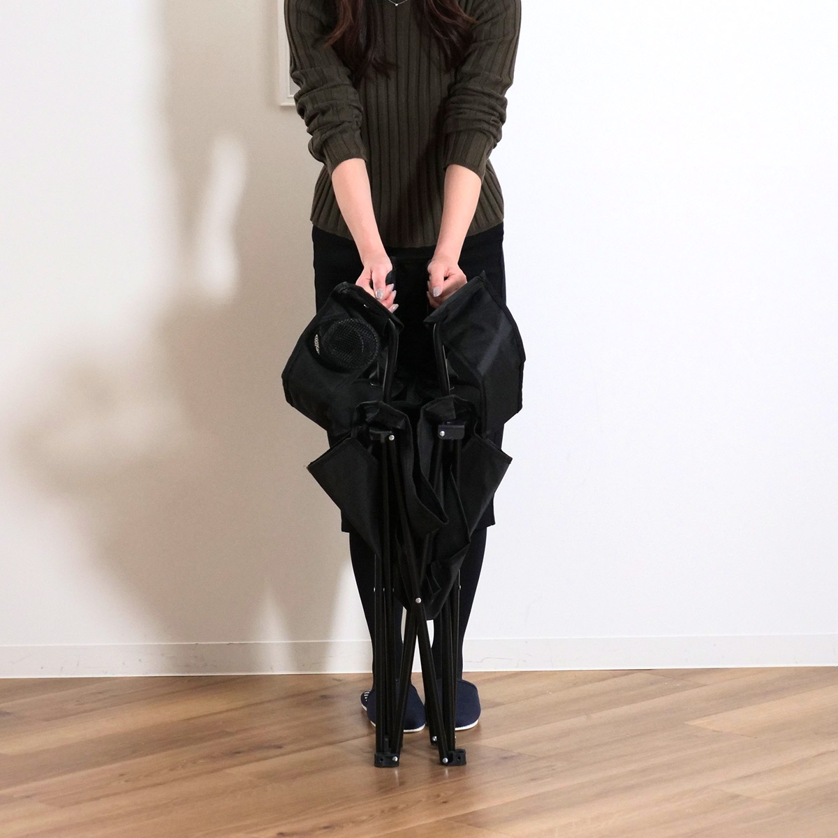 CAPTAIN STAG（キャプテンスタッグ） アウトドアチェア 折りたたみ 棚