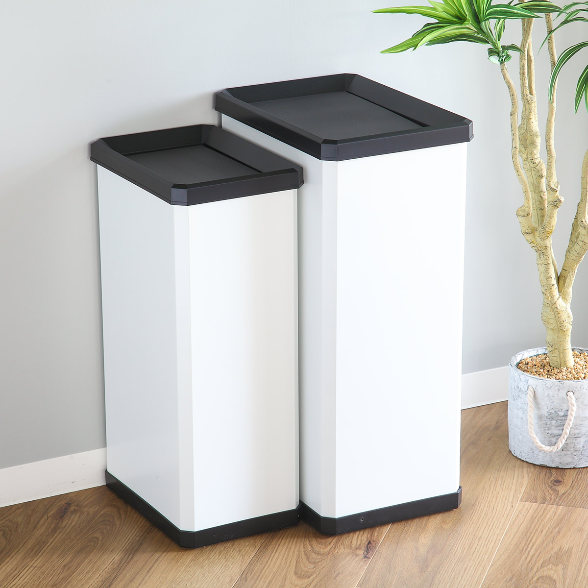 （法人限定） 屋内用ゴミ箱 業務用ダストボックス 23L Sサイズ ターンボックス オフホワイト色 （ 屋内用 ゴミ箱 ごみ箱 屋内 ふた付き スチール製 ）_11
