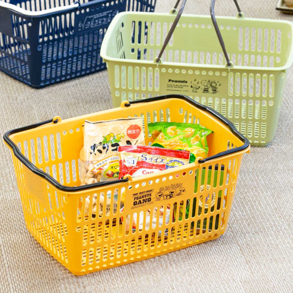 錦化成 バスケット 収納 スヌーピー ショッピングバスケット 買い物