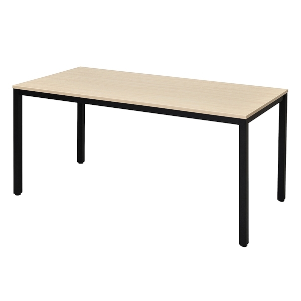 （法人限定） テーブル 幅150cm ミーティングテーブル 角型 木目調 スチール脚 オフィス 会議テーブル （ 机 ミーティング オフィス家具  オフィステーブル ）