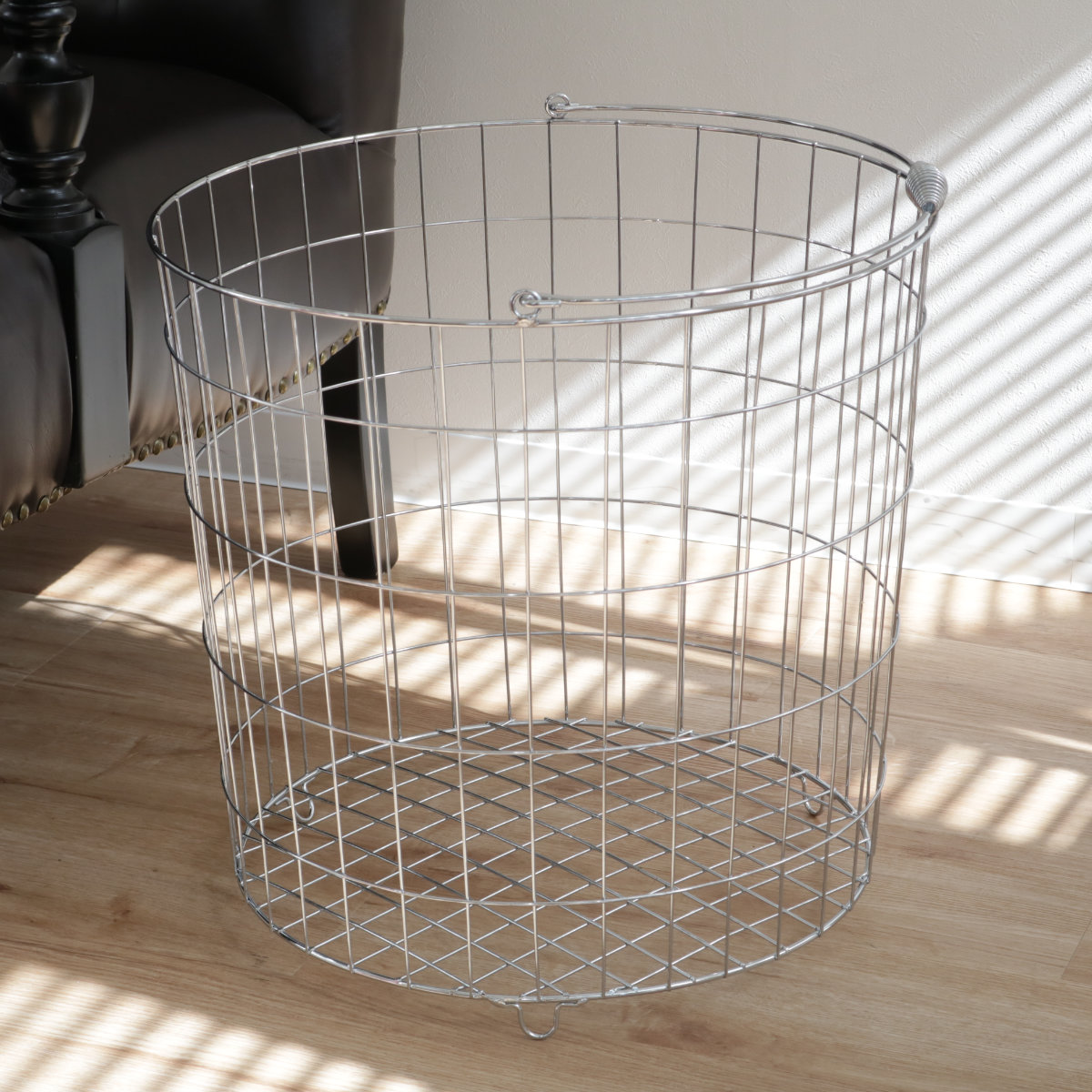 ちどり産業 ランドリーバスケット 丸型 60L ワイヤーバスケット