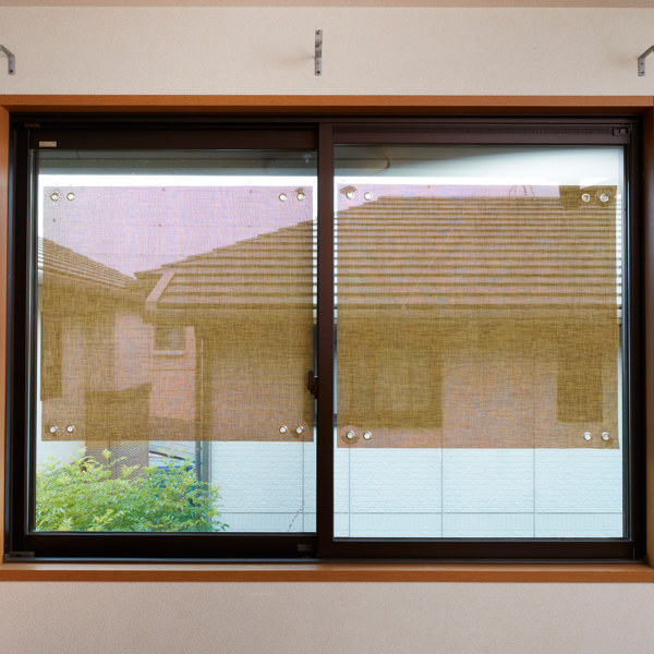 日よけ 75cm x 80cm ショートタイプ 窓にピタッとテキスタイル風遮光