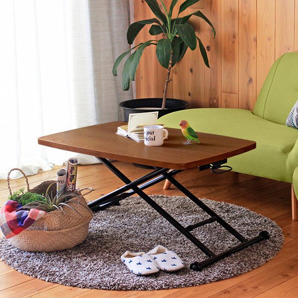 東馬（Tohma） テーブル 高さ調整 高さ12cm〜72cm 幅90cm 木製 天然木