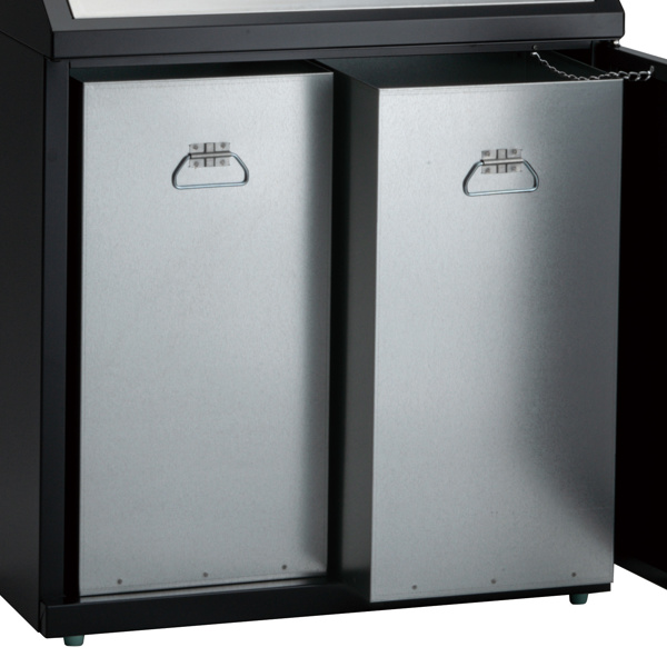 （法人限定） 屋内用ゴミ箱 ダストボックス 2分別 48L×2 SRダスティL かんびん 一般ごみ （ ゴミ箱 分別 ごみ箱 屋内用 屋内 業務用 ）_12