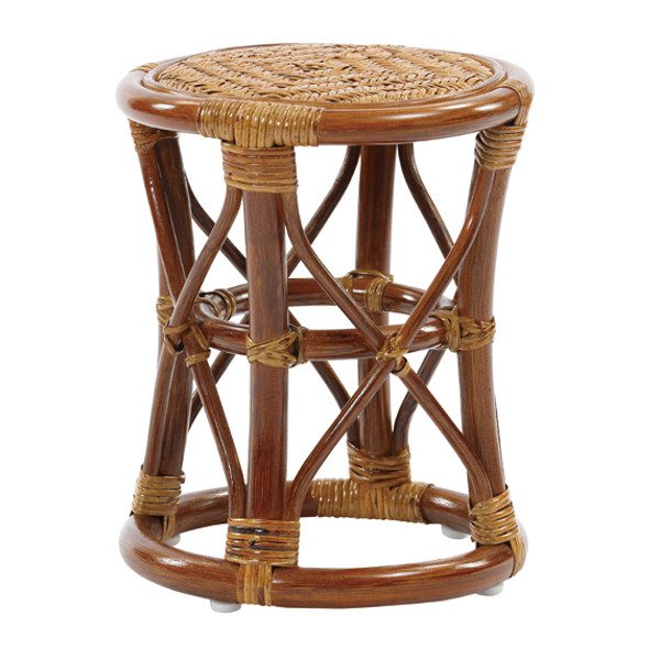 【ラタン】 円形スツール 椅子　腰掛け　ラタンチェアー　アジアン雑貨 ラタンスツール 円形 鼓型 おしゃれ かわいい ラタン 籐 玄関椅子