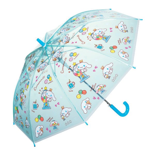 ビニール傘 子ども用 55cm ワンタッチ式 シナモロール おやつタイム 子ども用ビニール傘 傘 （ かさ カサ アンブレラ 雨具 レイングッズ 長傘 ）