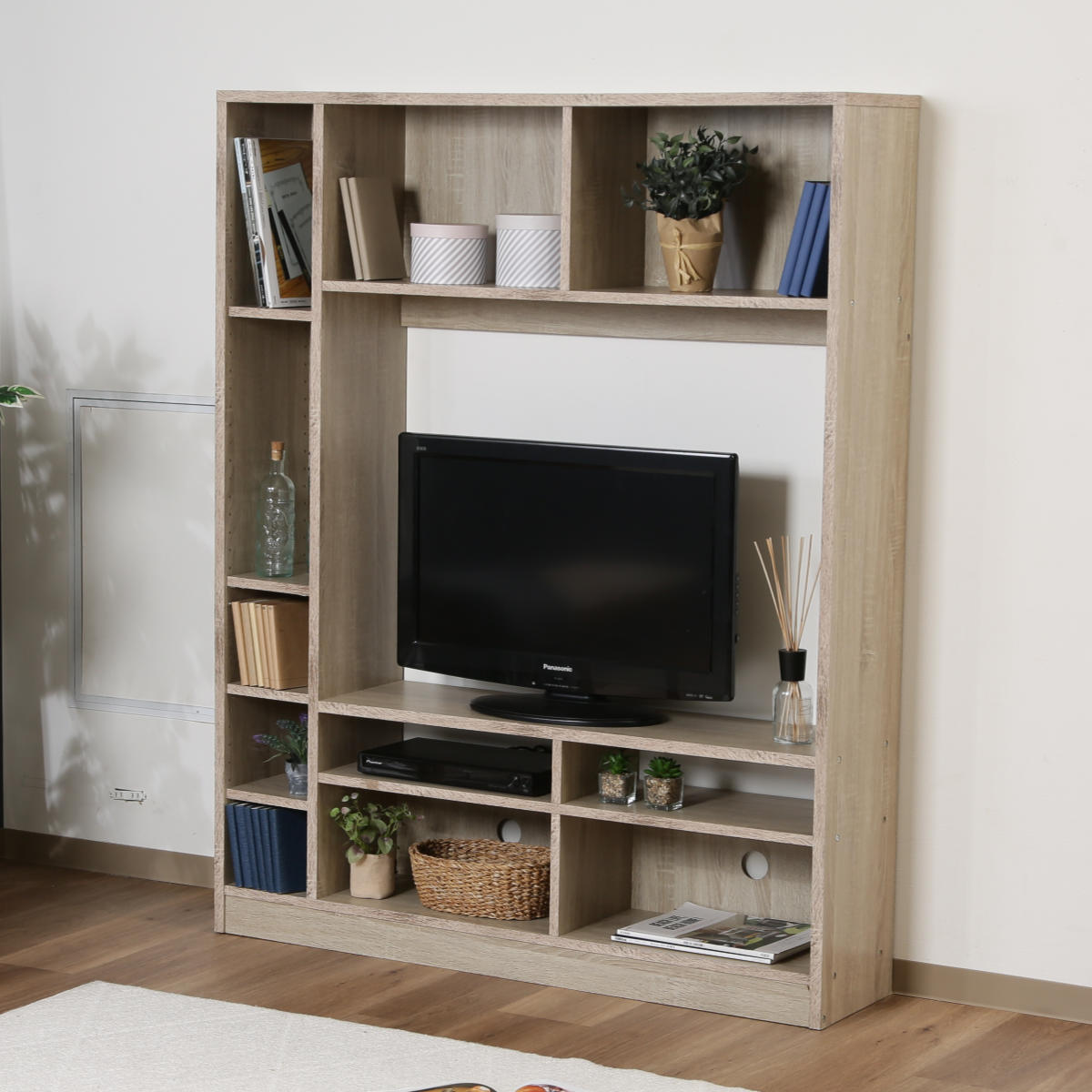 不二貿易（Fuji Boeki） テレビ台 幅120cm 壁面収納 ラック付 シンプル