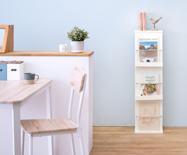 HAGiHARA（萩原） ブックシェルフ 3段 スリム ディスプレイラック 約幅