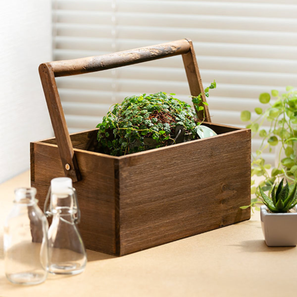 小物収納 ドゥー 取っ手付き 木製 収納ボックス 卓上 幅25.5×奥行16×高