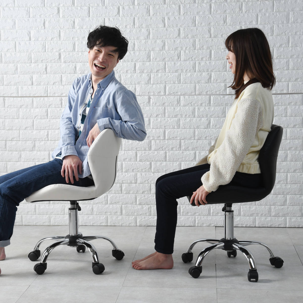 HAGiHARA（萩原） キャスターチェア 座面高45〜57cm 高さ調整 オフィス