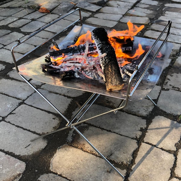 弘益 焚き火台 軽量 薄型 バーベキューコンロ 2Way フレイムピット