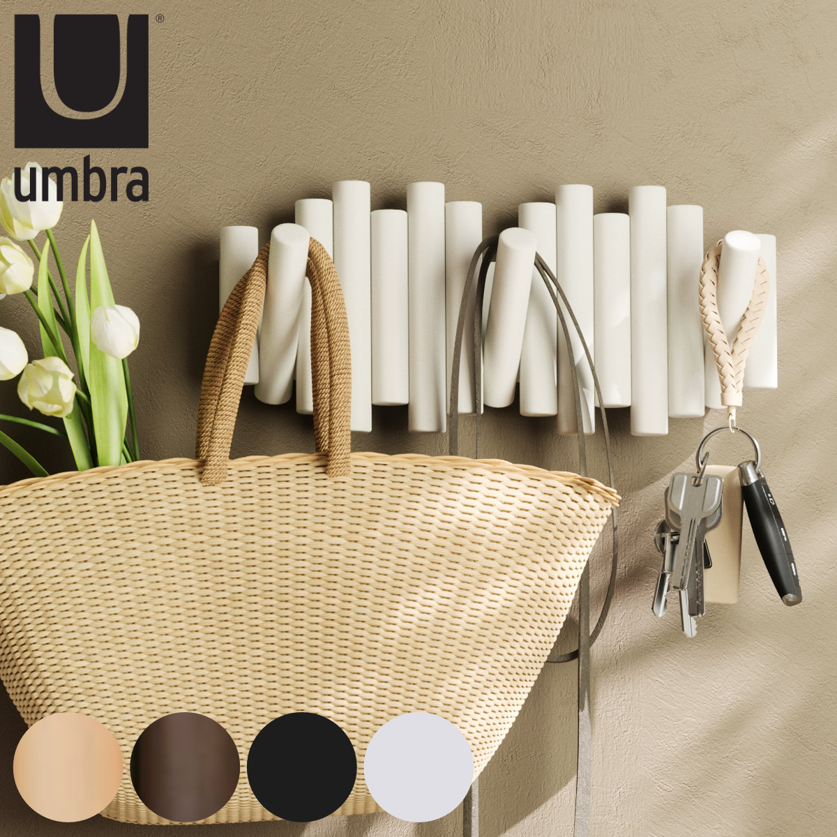 umbra �A���u�� �t�b�N 5�A �s�P�b�g�t�b�N �� �i �Ǌ|���t�b�N ��38cm �܂肽���� �ǖʎ��[ �n���K�[�t�b�N �R�[�g�|�� ���[ �Ǌ|�� �V�R�� �j