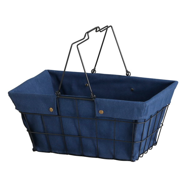 布バスケット HABITER ワイヤーバスケット L 幅43×奥行30×高さ20cm