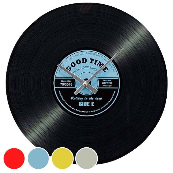 時計 LPレコード 置き時計 アナログ （ 置時計 インテリア レトロ